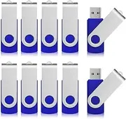 [Aiibe] 10 Pack 64GB USB Flash Drive 64 GB Flash Drive 64G USB 2.0 Memory Stick Thumb Drive Data Storage Jump Drives 64GB Zip Drives Wholesale/Lot/Bulk (10 Pack, 64GB, Blue)