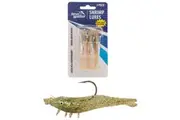 3 Pack of Rigged Jarvis Walker Scented Shrimp Soft Body Lures-Clear Gold/Glitter