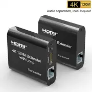 4K HDMI to RJ45 Extender 120M with Loop & Audio EDID over CAT5e/6 Ethernet Cable