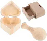 COHEALI 3pc Set Boys and Supplies DIY Wood Jewelry Box Handmade Decorative Storage Box