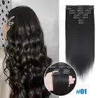 Clip In on 100% Real Human Hair Extensions Russian Remy Full Head Highlight Weft
