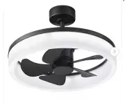 Home Decorators Ceiling Fan w/ Light 23" Color Changing Bladeless Matte Black