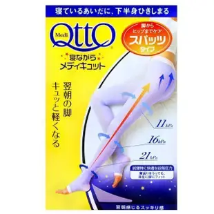 日本 Dr.Scholl 爽健 QTTO 睡眠專用機能美腿襪(提臀褲襪型) L