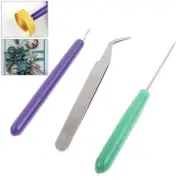 3Pcs paper DIY set quilling paper tools tweezer needle pins slotted pen tool.u.