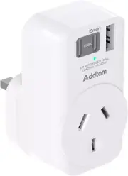 AUS to UK Ireland Plug Adapter Type G Power Adapter with 1 Electrical Outlet and