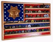 Arizona State Trooper State Police Challenge Coin Display Flag 70-100 Coins TRAD