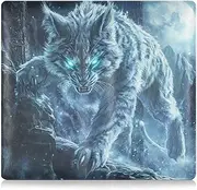 [Amooorous] Blue Glitter Evil Wolf Leather Car insurance and registration card holder Document Wallet for Driver License, Cards & Essential Documents, Blue glitter evil Wolf, 1 size