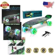 Ready-to-Ride Mini Cruiser Skateboard with Colorful Flashing Lights for Teens
