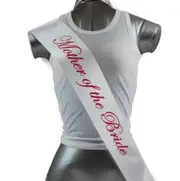 Sashes Hens Sash Party Bridal White/Pink - Mother Of The Bride