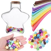 540 Sheets Origami Star Strips Colorful Origami Lucky Paper with Glass Wish Jar