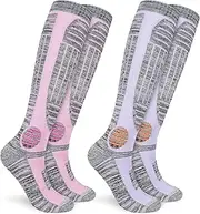 [srclo] Thermal Mens Womens Ski Socks,Knee High Long Performance Athletic Socks Warm Cushioned Non-slip Sports Cushioned Boot Socks for Skiing Football Hiking Walking Snowboard.