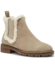 Steve Madden Women's Leopold-F Ankle Boots Suede Round Flat Heel Stretch S161