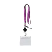 Horizontal Vertical Transparent Vinyl Plastic ID Card Badge Holder Lanyard Badge Reels Retractable School Supplies