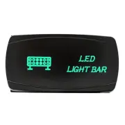GREEN Dual Back-lit Rocker Switch Laser Etched 20A LED LIGHT BAR Horizontal