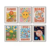 [Namly Design] Retro Colorful Wall Poster Set - Set of 6