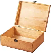 Useekoo Vintage Wooden Storage Box Container with Hinged Lid and Front Clasp, Large Keepsake Box, Rustic Wood Boxes for Crafts Art Hobbies and Valentine's Day Decoration - 11''x8.4''x4.5''