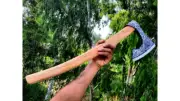 CUSTOM HANDMADE CARBON STEEL VIKING HATCHET TOMAHAWK HUNTING VIKING AXE + COVER