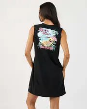 [The Mad Hueys] The Mad Hueys Women's Life's A Beach Muscle T-Shirt Dress in Black Size Small S Black