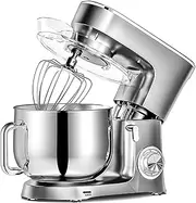 Home Dough Mixer, Fully Automatic Dough Mixer Silent Chef Machine, 1500W 10-Speed ​​Electric Kitchen Mixer with Safety Dough Hook, Flat Beater, Wire Whip and Pouring Guard Attachments