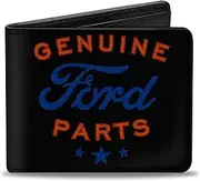 Men's PU Bifold Wallet-Ford Parts/Star Logo Black/Red/Blue, Multicolor, 4.0" x 3.5", Multicolor, 4.0" x 3.5", Buckle-down Pu Bifold Wallet - Genuine Ford Parts/Star Logo Black/Red/Blue