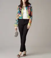 NEW DIANE VON FURSTENBERG Stretch-wool Slim-leg Cigarette Pant, Black, MSRP $278