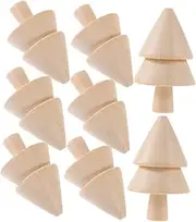 LALAFINA Unique DIY Christmas Tree Decorations 10pcs Unfinished Wood Crafts Home School Art Projects