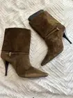 SAINT LAURENT Niki 90 suede ankle boots. Size 7/ 37. NEW W/box, dust bags