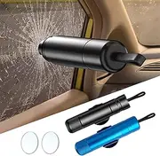 2 Pcs Car Window Breaker Window Hammer Multi-Functional Window Breaker Glass Breaker, Seat Belt Cutter for Car Window (Blue Black)