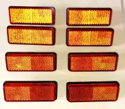 Pack of 8 Side Amber Orange Reflectors For Trailer Motor home Truck Van Caravan