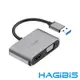 HAGiBiS海備思 USB3.0轉HDMI/VGA/USB三代影音轉接器