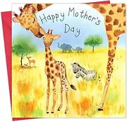 Twizler Mother's Day Card for Mum Giraffe - Happy Mothers Day Card from Son or Daughter - Mothering Sunday Mummy Gifts - Cute Mum To Be Mothersday