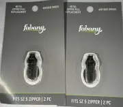 (2 PACK) Fabany Metal Zipper Pull Replacement Antique Brass Fits SZ 5 Zipper 2pc