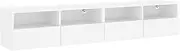 'vidaXL TV Wall Cabinets - White Engineered Wood Floating Media Unit - Ideal for Living Room and Lounge, Includes Shelf and Compartment for Storage - 80x30x30 cm