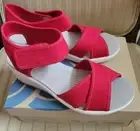 Clarks Cloudsteppers Wedge Sport Sz 6.5W Red Women Ortholite Sandals