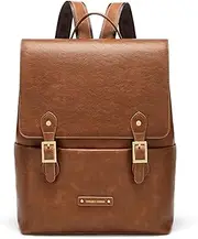 [Cnoles] Women Leather Backpack Purse Fashion Ladies Vintage Casual Convertible Backpack Bag Travel Daypacks Bags, Caramel, Fashion