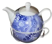 Victorian Trading Tales of Peter Rabbit Tea For One Teapot Cup Blue & White 4B