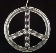 Vintage Plastic Lucite Peace Sign Ornament Hanging Wind Catcher
