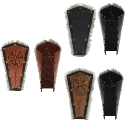 Knight Gauntlet Medieval Arm Cuff Renaissance Costume Arm Guard PU Bracers