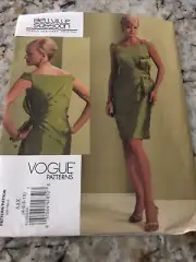 1108 UNCUT Vogue Sewing Pattern Misses Lined Straight Dress Bellville Sassoon FF