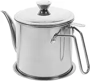 JECOMPRIS 1Set Grease Separator Can Stainless Steel Oil Strainer Pot with Fine Mesh Filter for Kitchen Storage High Temperature Resistant Portable Handle for Easy