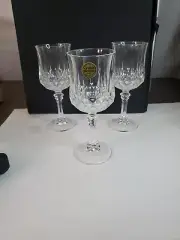 Longchamp Liqueur Glass Cristal d' Arques Lead Crystal 1.5oz Set Of 3
