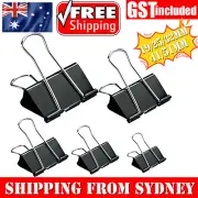 40PCS 5 Sizes Foldback Binder Clips Fold Back Clips Black Bulldog Clip Document