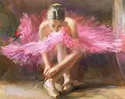 KEEMOSO Painting by Numbers Adult Ballet Girl DIY Oil Painting Canvas Set with 3 Brushes and Acrylic Pigment for Women Home Decoration Without Frame 40 x 50 cm