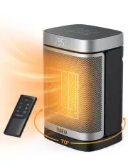 Space Heaters for Home, Portable Heater with Remote, 70° Oscillation, 1-12H Time