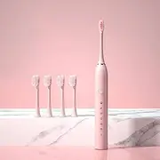 Sonic Electric Toothbrush, 6 Modes, 4 Brush Heads, Portable, USB Charging, 4 Hours Fast Charge for 60 Days Use, 45000 VPM, Suitable for Adults and Children