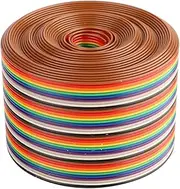 Respicefinem Colorful 1.27mm Pitch 40P Flat Ribbon Cable - Rainbow Wire, 5.08cm Width, 1/2/3/4/5m Length Options, Rated 300V, 80°C (3 Meter Long)
