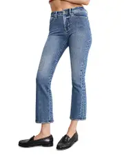 Good American Good Legs Cropped Mini Bootcut Jeans in Indigo 917