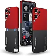 Jarttarn Case Compatible with Nothing CMF Phone 2 Pro 5G (2025 6.77") Ultra Thin Shell Filmmagnetic Adsorption Framework Color Blocking Matte Anti Drop Protective Cover (Red Black)