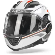 FF900 Valiant II Hub Gloss White Silver Modular Helmet
