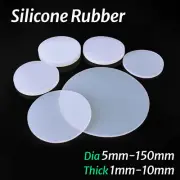 White Round Silicone Rubber Sheet Seal Gasket Diameter 5-150 MM x Thick 1-10 MM